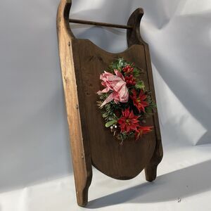 Rustic Farmhouse Wood Door Entryway 23x 11 in. Christmas Sled Wall Decor